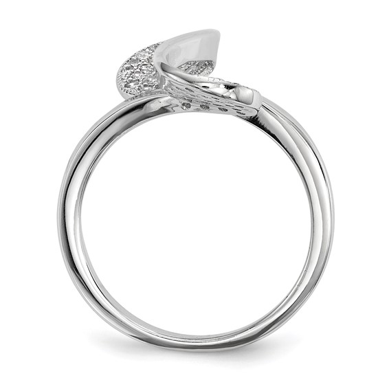 Sterling Silver Rhodium-plated CZ Ring
