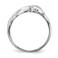 Sterling Silver Rhodium-plated CZ Snake Ring view 2