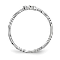 Sterling Silver Rhodium-plated CZ Adjustable Ring view 2