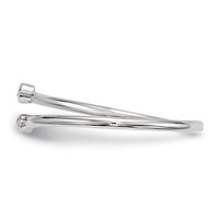 Sterling Silver Rhodium-plated CZ Adjustable Ring view 3