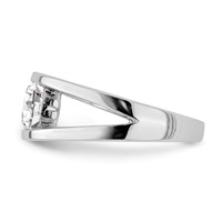 Sterling Silver Rhodium-plated CZ Ring view 3