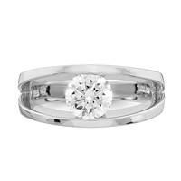 Sterling Silver Rhodium-plated CZ Ring view 4