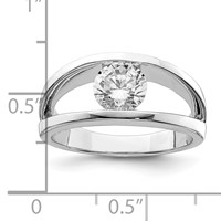 Sterling Silver Rhodium-plated CZ Ring view 5