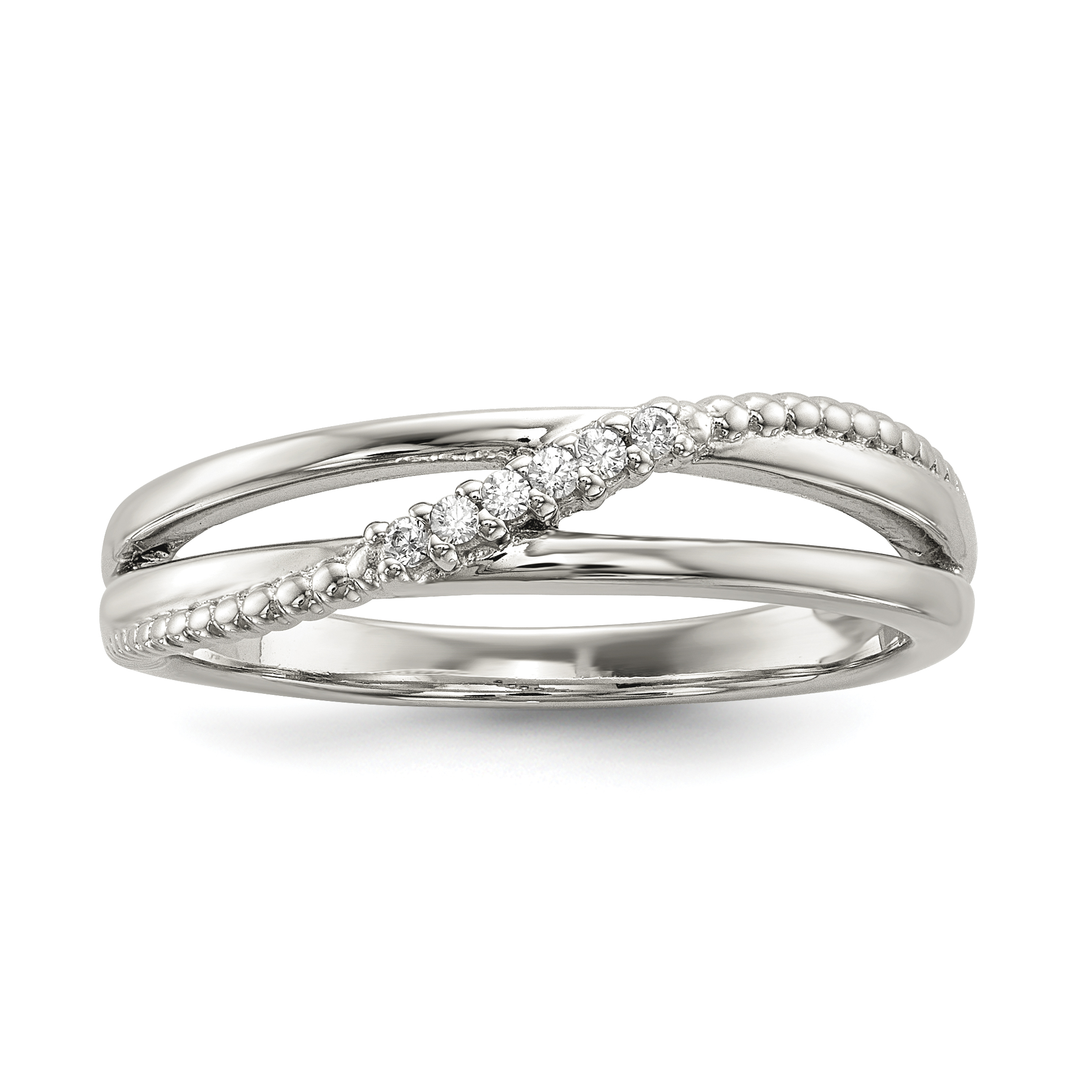 Sterling Silver CZ Ring (QR6723-8)