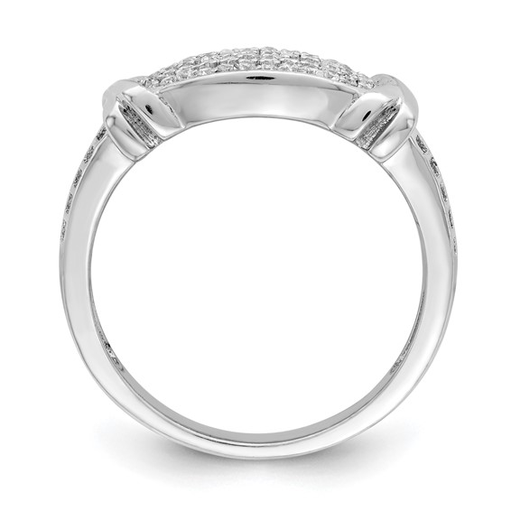 Sterling Silver Rhodium-plated CZ Ring