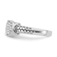 Sterling Silver Rhodium-plated CZ Ring view 3