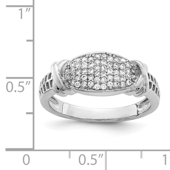 Sterling Silver Rhodium-plated CZ Ring
