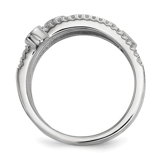 Pure Fire Sterling Silver Rhod-plated CZ Ring