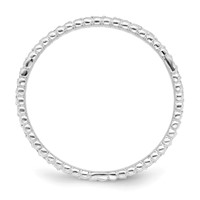 Sterling Silver Rhodium-plated Polished CZ 5.0mm Band view 2