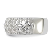 Sterling Silver Polished CZ Ring view 3