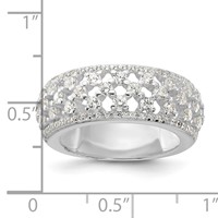 Sterling Silver Polished CZ Ring view 5