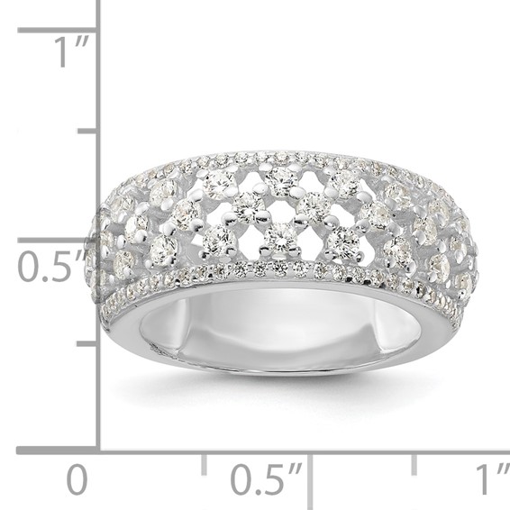 Sterling Silver Polished CZ Ring