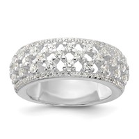 Sterling Silver Polished CZ Ring view 1