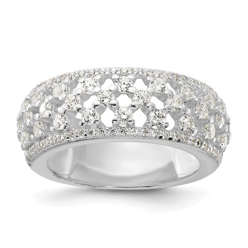 Sterling Silver Polished CZ Ring