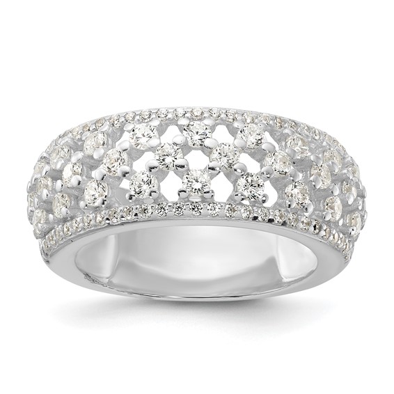 Sterling Silver Polished CZ Ring