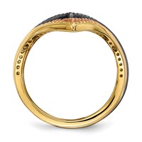 Sterling Silver Rhodium & Black-plate, Gold & Rose-tone CZ 4 Ring Set view 2