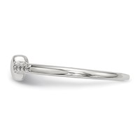Sterling Silver CZ Heart Ring view 3