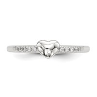Sterling Silver CZ Heart Ring view 4