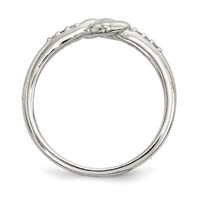 Sterling Silver CZ Heart Ring view 2