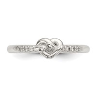 Sterling Silver CZ Heart Ring view 4