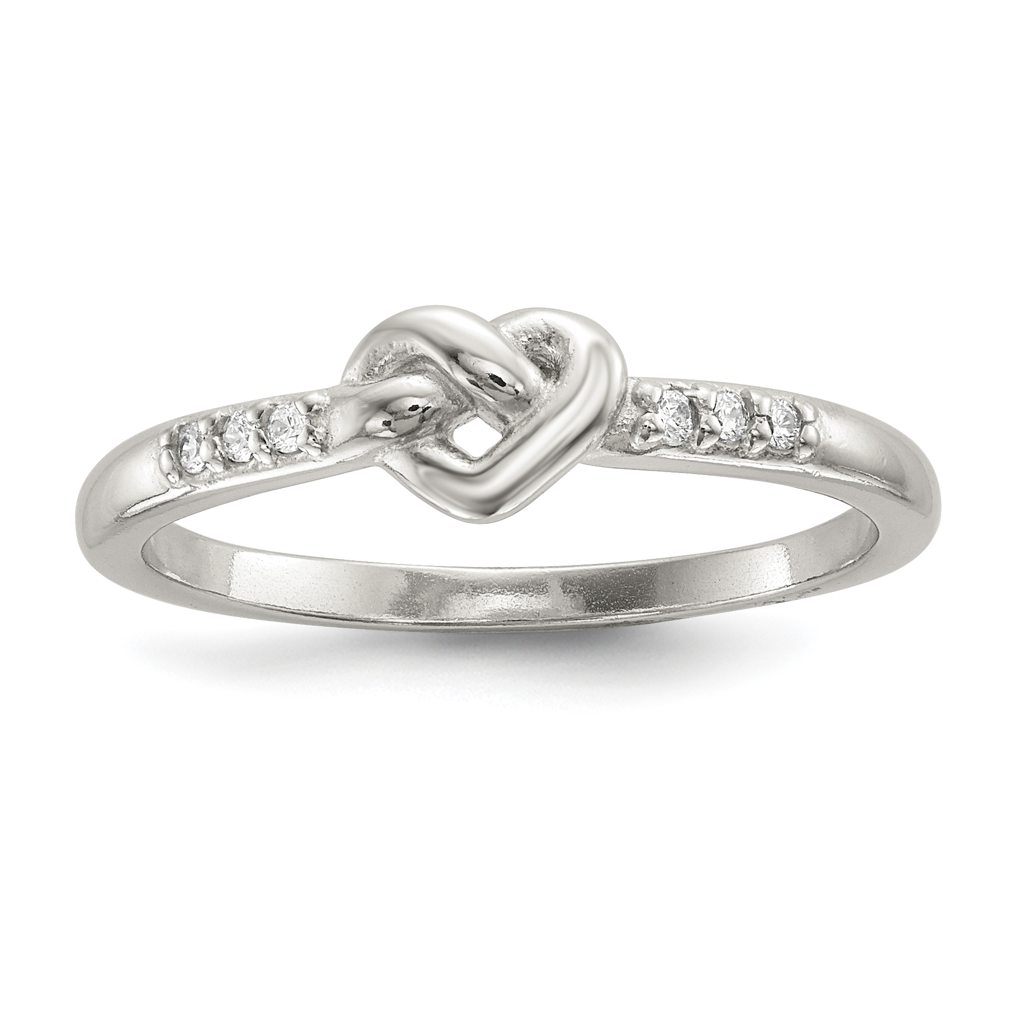 Sterling Silver CZ Heart Ring (QR6741-6)