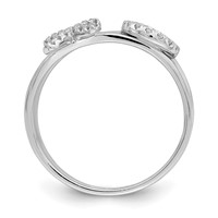 Sterling Silver Rhodium-plated CZ X & O 2-Ring Set view 2