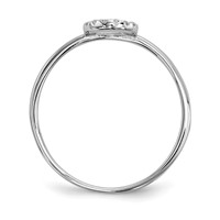 Sterling Silver Rhodium-plated CZ X & O 2-Ring Set view 4