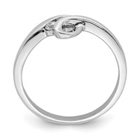 Sterling Silver Rhodium-plated Polished Ring with CZ view 2