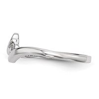 Sterling Silver Rhodium-plated Polished Ring with CZ view 3