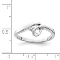 Sterling Silver Rhodium-plated Polished Ring with CZ view 5