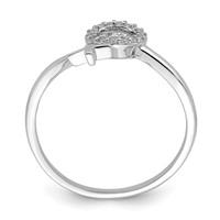Sterling Silver Rhodium-plated X and O CZ Ring view 2