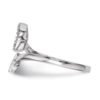Sterling Silver Rhodium-plated X and O CZ Ring view 3