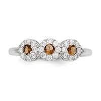 Sterling Silver Champagne CZ Ring view 4