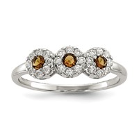 Sterling Silver Champagne CZ Ring view 1