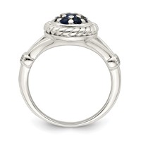 Sterling Silver Blue & White CZ Ring view 2