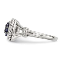 Sterling Silver Blue & White CZ Ring view 3