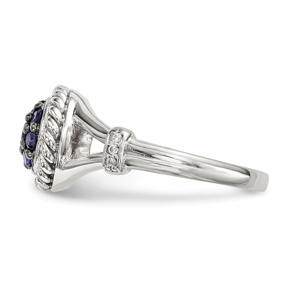 Sterling Silver Blue & White CZ Ring