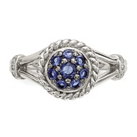Sterling Silver Blue & White CZ Ring view 4