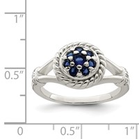 Sterling Silver Blue & White CZ Ring view 5