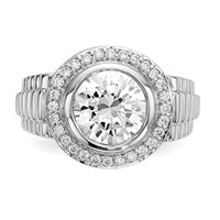Sterling Silver Rhodium-plated Mens CZ Ring view 4