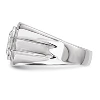 Sterling Silver Rhodium-plated Mens CZ Ring view 3