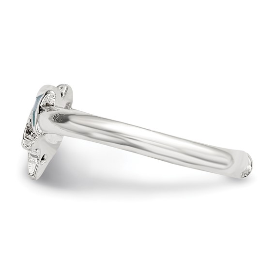 Sterling Silver Polished Enameled Dolphin Toe Ring