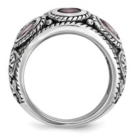 Sterling Silver Rhod Ring with 14K Pink Qrtz Rhodolite GA & Pink Tourmaline view 2