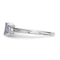 Sterling Silver Rhodium 3 Stone Tanzanite Ring view 3