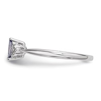 Sterling Silver Rhodium Diam. and Tanzanite Ring view 3