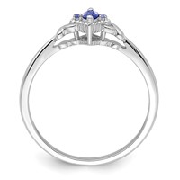 Sterling Silver Rhodium Diam. and Tanzanite Ring view 2