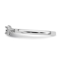 Sterling Silver Rhodium Plated Polished Diamond Ring view 4