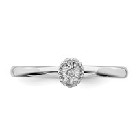 Sterling Silver Rhodium Plated Polished Diamond Ring view 5