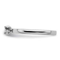 Sterling Silver Rhodium Plated Polished Diamond Heart Shape Ring view 3