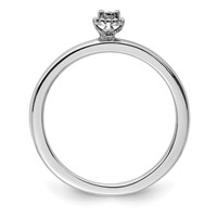Sterling Silver Rhodium Plated Polished Diamond Ring view 2